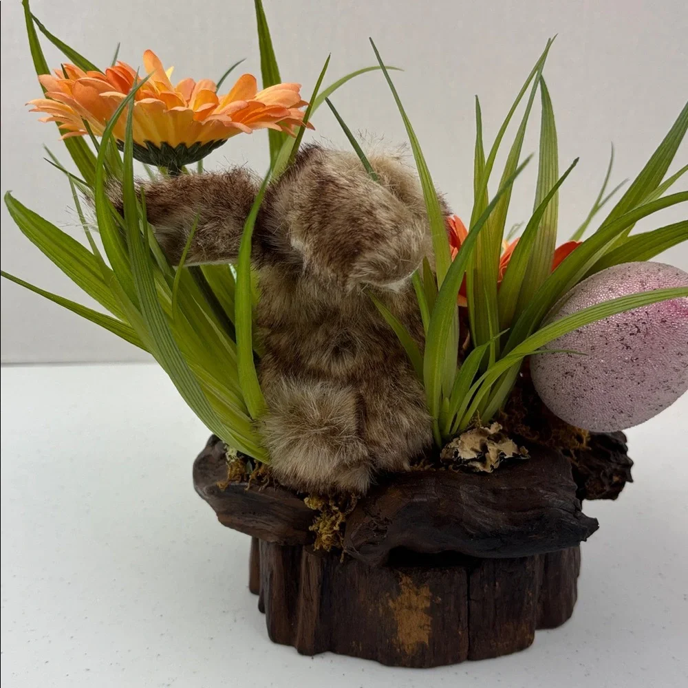 Floral Easter Egg Arrangement with Orange and Pink Accents